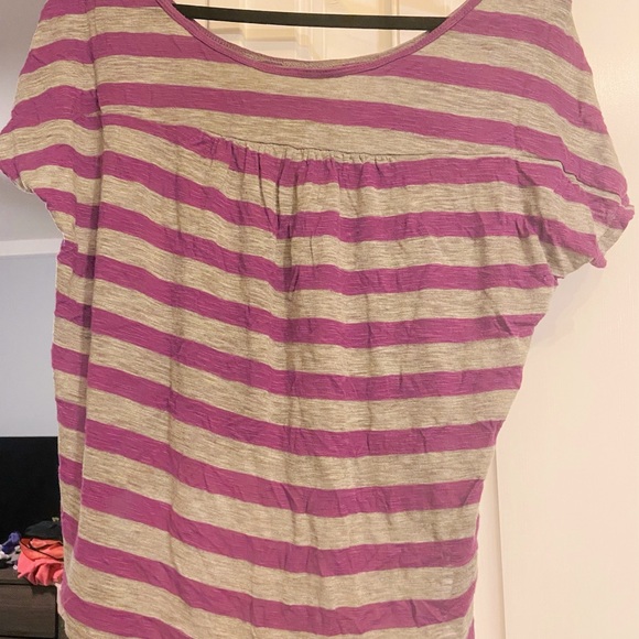 Stranded purple and gray striped crop top - Picture 2 of 3